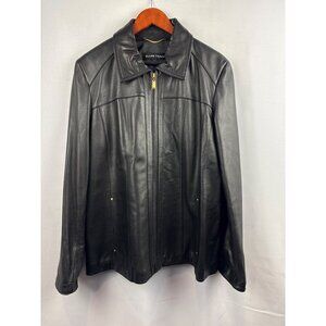 Women’s Ellen Tracy XL Black Leather Jacket with Gold Hardware